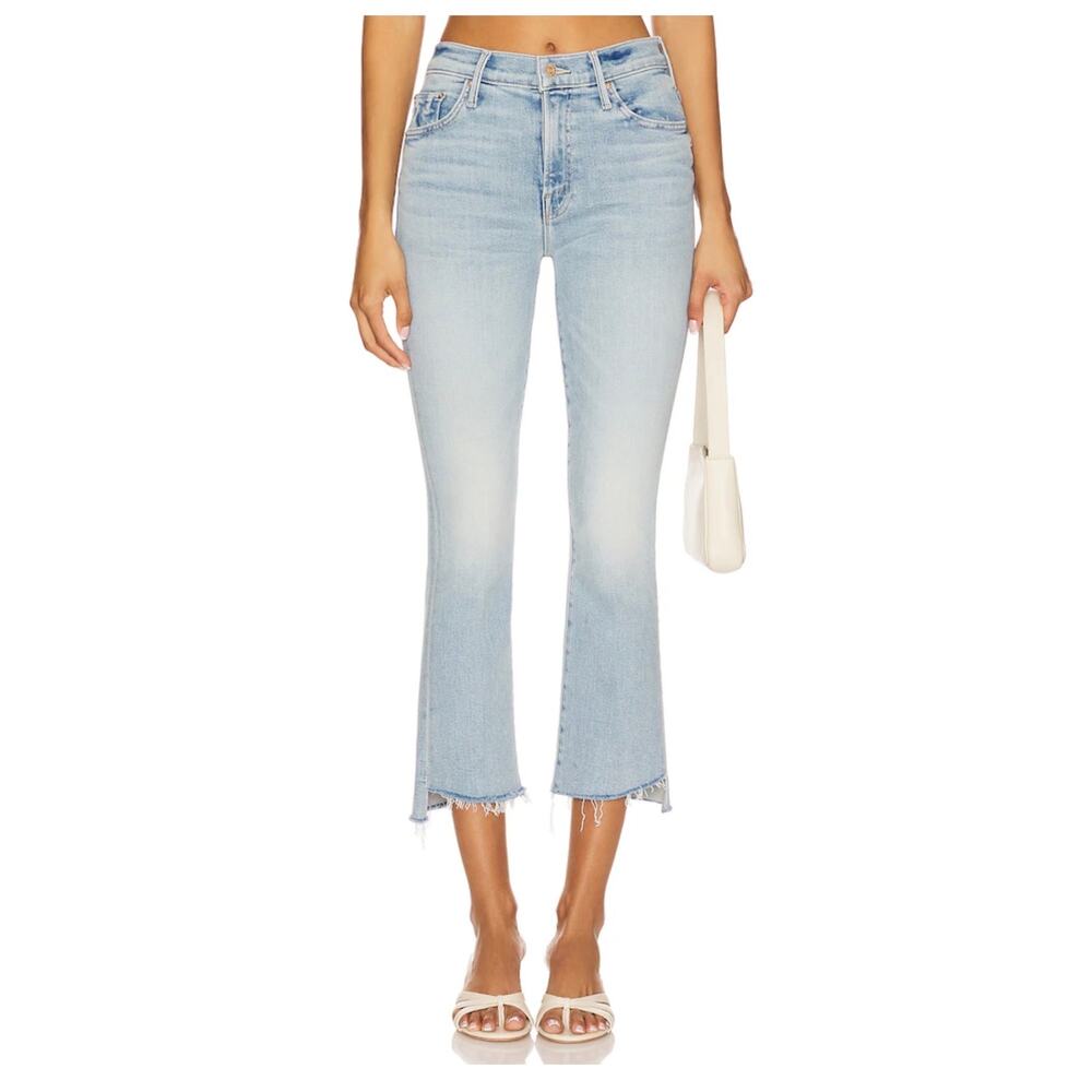 Mother Denim The Insider Crop Fray size 26 color light blue